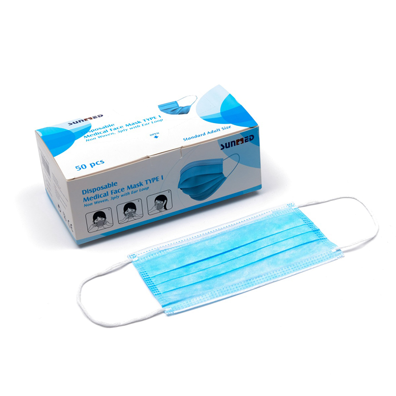 מסכת פנים רפואית חד פעמית לא ארוגה 3 שכבות 