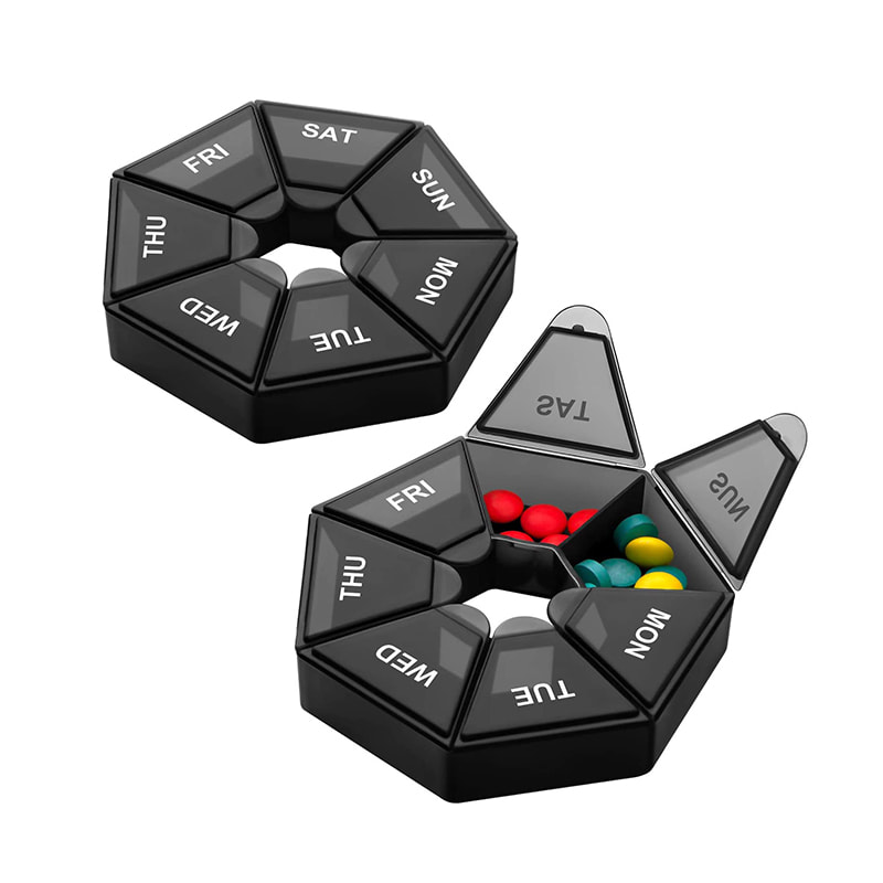 מארגן גלולות שבועי נייד במיוחד לרפואה 