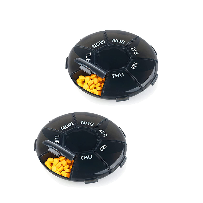 מארגן גלולות שבועי קטן וקומפקטי עבור תוספי ויטמין 