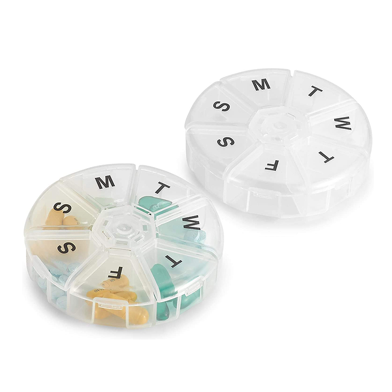 מתכנן רפואה שבועי קטן נייד עגול 