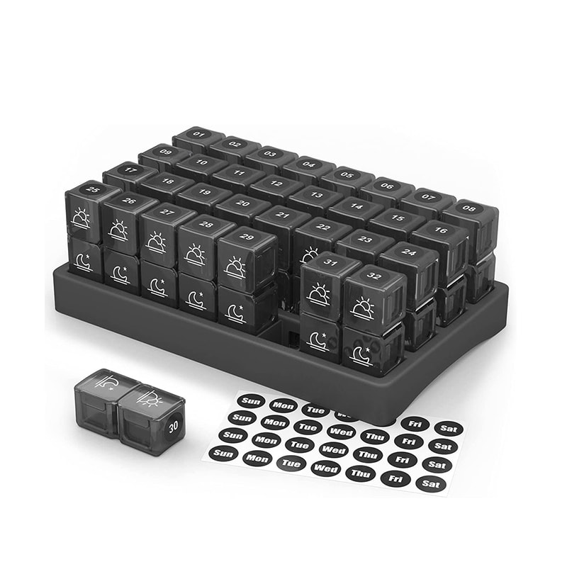 מארגן טאבלט יומי חודשי שבועי לשימוש חוזר לנסיעות 