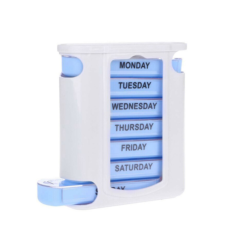 קופסת גלולות לתרופות יומיות שבועיות עבור ויטמינים 