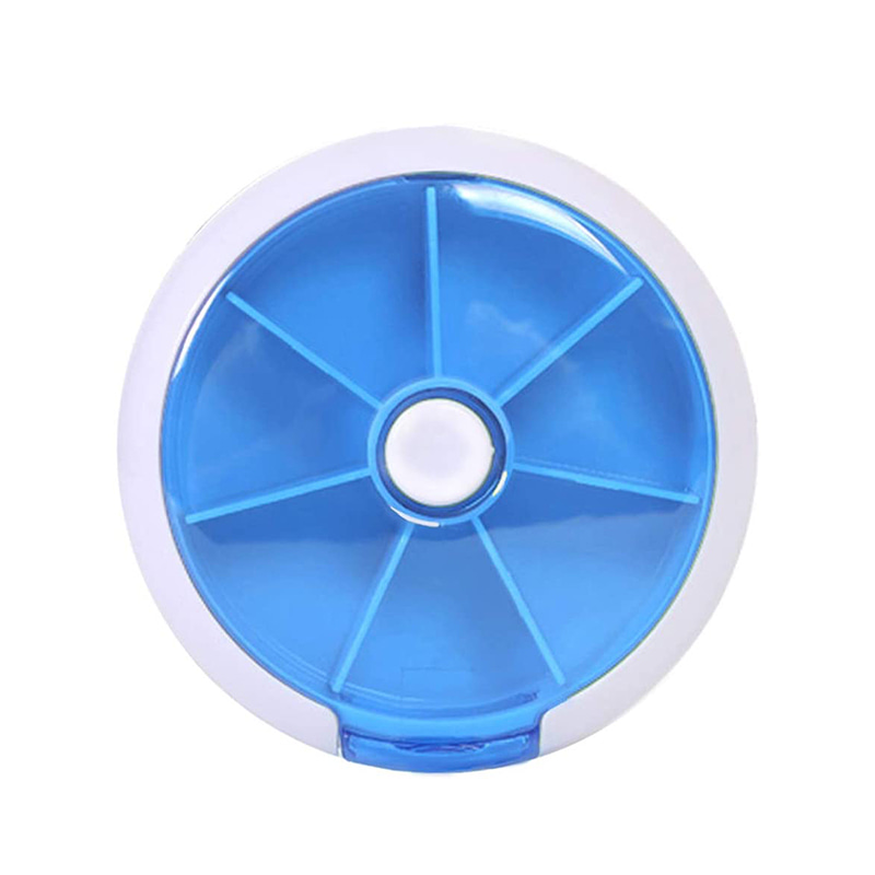 מתכנן גלולות שבועי לסובב כפתור עם 7 תאים 